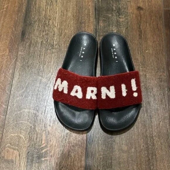 Marni | Logo Slides in Burgundy - Picture 5 of 5